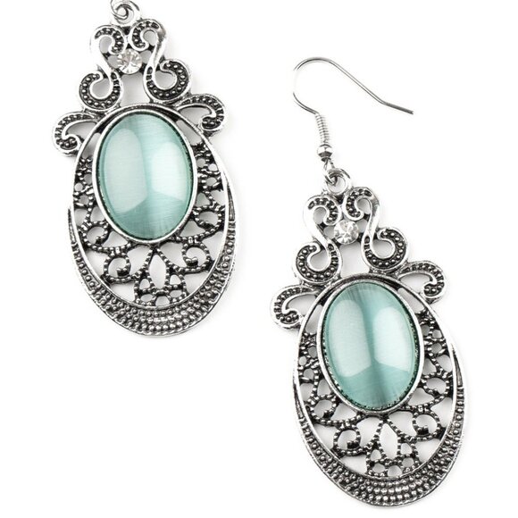 Garden Gondola Ride - Blue Earrings - Picture 2 of 2